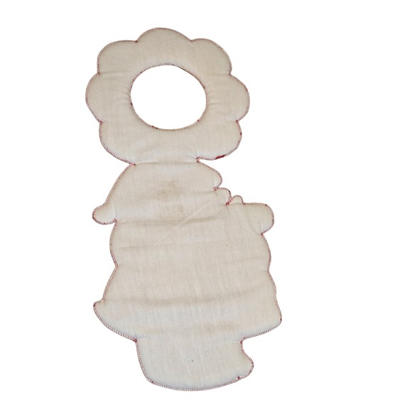 Vintage Fabric Merry Christmas Door Knob Hanger Santa Star Wreath - Picture 8 of 8